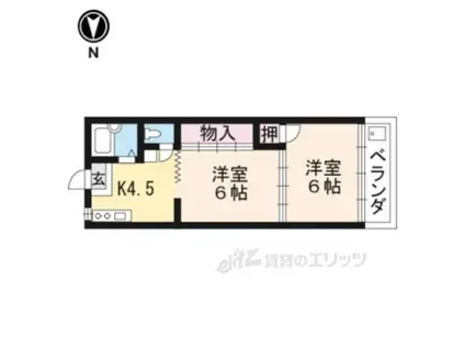 ジーエスハイツ(2K/2階)の間取り写真