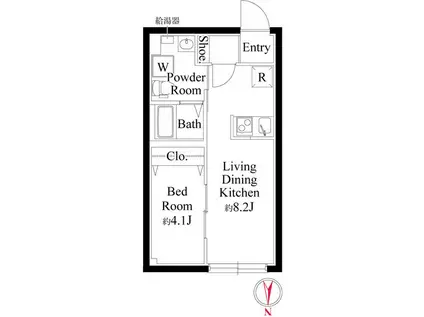 センプリーチェ西日暮里(1LDK/3階)の間取り写真