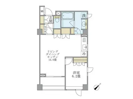 BRILLIA IST 代々木上原 ブリリアイスト代々木上原(1LDK/2階)の間取り写真