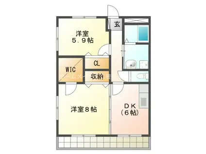 ブロードタウン大崎B(2DK/2階)の間取り写真