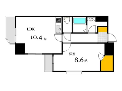 ノーブル大手町(1LDK/5階)の間取り写真