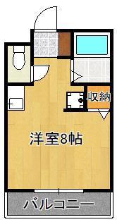 グリーンビルナカムラ(ワンルーム/3階)の間取り写真
