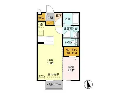 サニープレイス A(1LDK/1階)の間取り写真