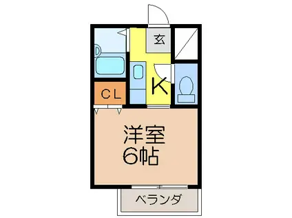 サンパレスエル(1K/2階)の間取り写真