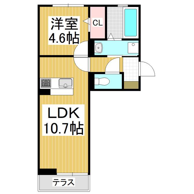 GRAND D-ROOM 堅石(1LDK/1階)の間取り写真
