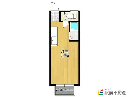 リヴェールエミ(ワンルーム/1階)の間取り写真