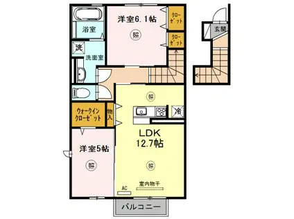 エタン・リジエール(2LDK/2階)の間取り写真