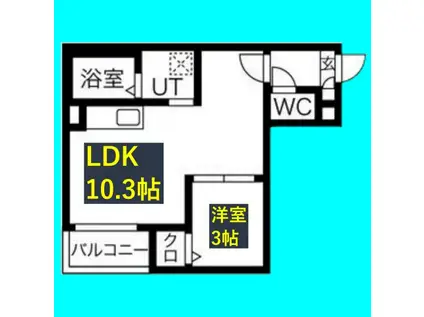 JACK TODAYUTAKAII(1LDK/3階)の間取り写真