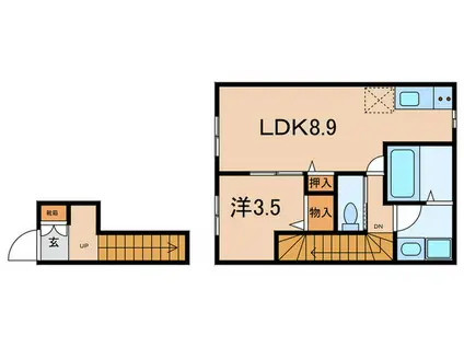コスモガーデン中野町(1LDK/2階)の間取り写真