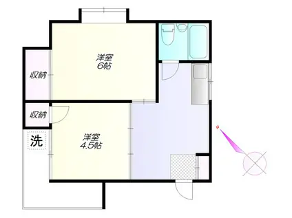 遠藤マンション(2DK/2階)の間取り写真