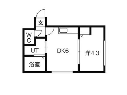 インヴェストN5(1DK/2階)の間取り写真