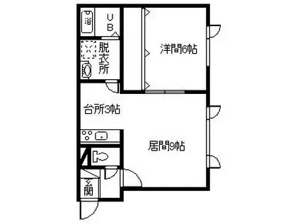 カサブランカ(1LDK/1階)の間取り写真