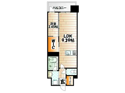 プレジデンス ざ 三萩野(1LDK/10階)の間取り写真