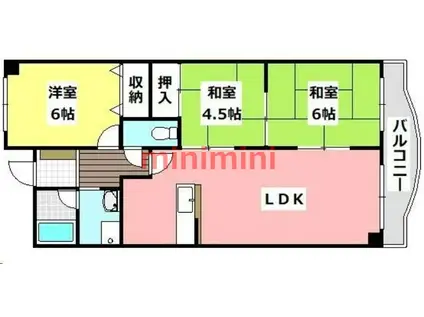 メゾン安夢留(3LDK/1階)の間取り写真