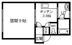 イーストハイツ(1K/1階)の間取り写真