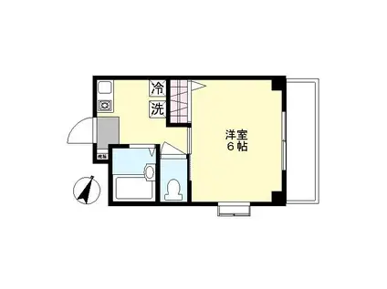 ショコラ2(1K/3階)の間取り写真