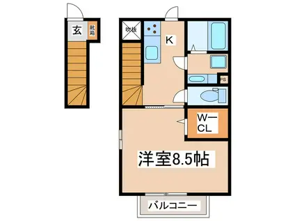 サンティ・カソルラ(1K/2階)の間取り写真