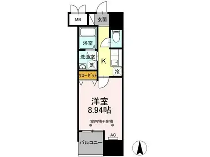 F・D VILLE(1K/4階)の間取り写真