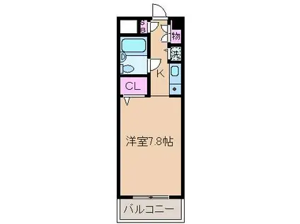 TS GARDEN武蔵小杉(ワンルーム/4階)の間取り写真