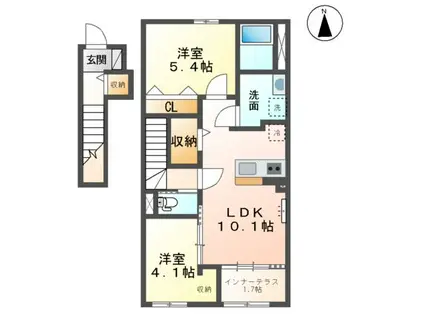 ポモドーロ(2LDK/2階)の間取り写真