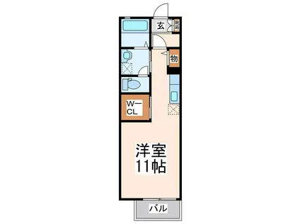 ソレイユ白山(ワンルーム/1階)の間取り写真