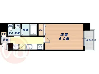 ブリリアント大阪西(1K/6階)の間取り写真