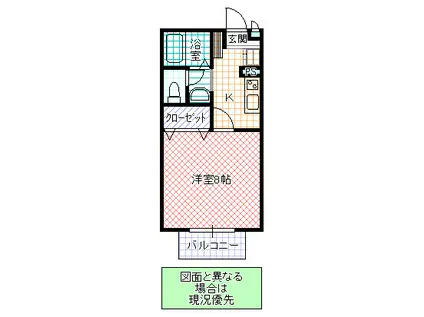 サンヴェール B(1K/1階)の間取り写真