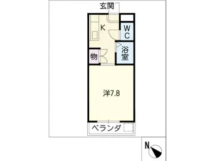 サンローヤル(1K/1階)の間取り写真
