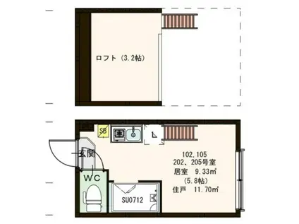 FORUTUNA桜上水(ワンルーム/1階)の間取り写真