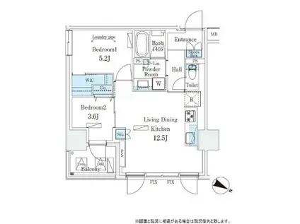 URBAN BREEZE 恵比寿(2LDK/8階)の間取り写真