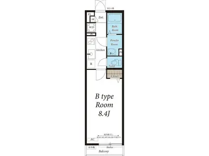 リブリ・ARIVIO(1K/3階)の間取り写真