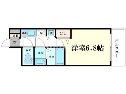 LC難波ミラージュ(1K/8階)の間取り写真