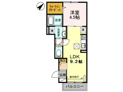 プティト フェルム(1LDK/1階)の間取り写真