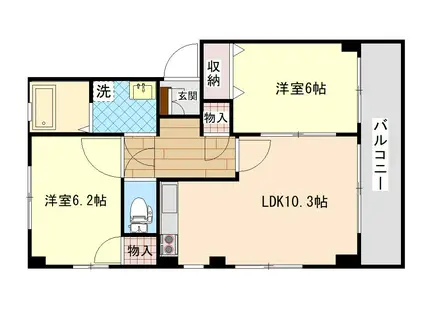 こぐまハウス屋島東A(2LDK/1階)の間取り写真