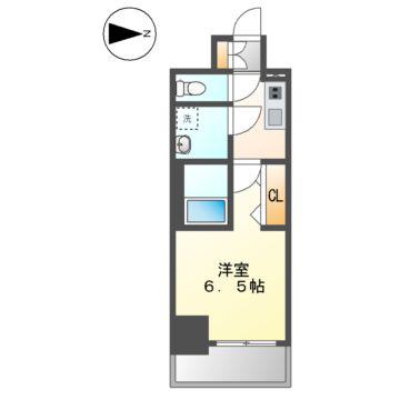 S-RESIDENCE名駅北ALESIA(1K/2階)の間取り写真