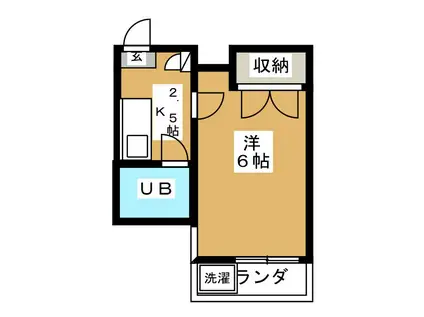 メイローズ原木(1K/2階)の間取り写真