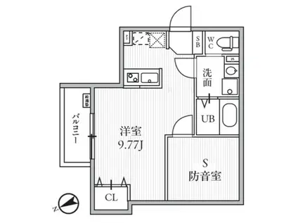 TS CUORE MUSE落合南長崎(ワンルーム/3階)の間取り写真