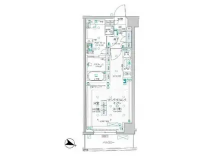 デュオステージ中野(1LDK/4階)の間取り写真