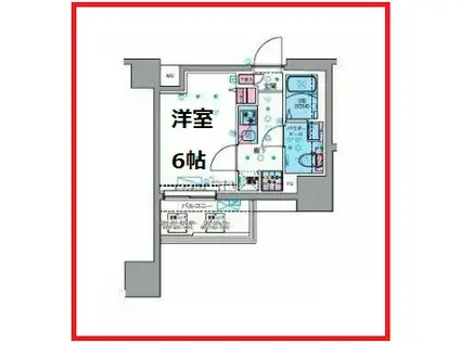ジェノヴィア青砥スカイガーデン(1K/1階)の間取り写真