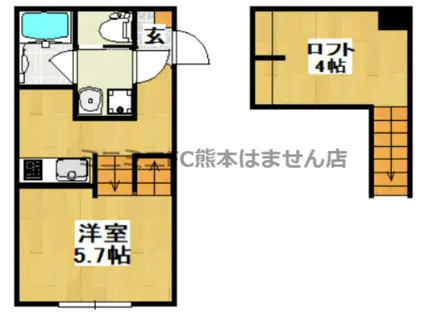 アプライズ田崎本町(1K/1階)の間取り写真