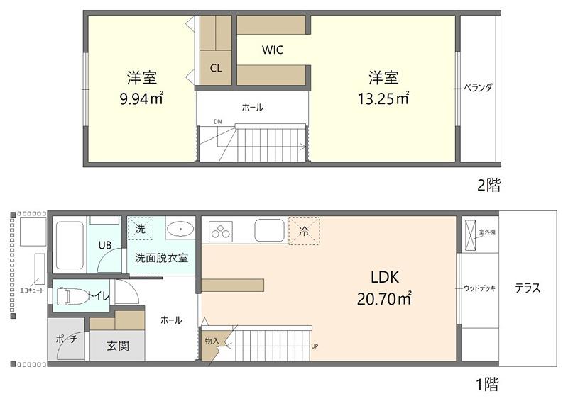 K・COMFORT十二所 II(2LDK/1階)の間取り写真