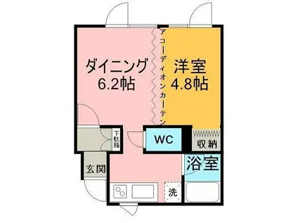 ドミールメイ(1DK/1階)の間取り写真