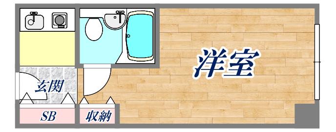メゾンU(ワンルーム/2階)の間取り写真