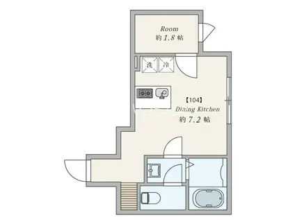 AW中野松が丘(1DK/1階)の間取り写真