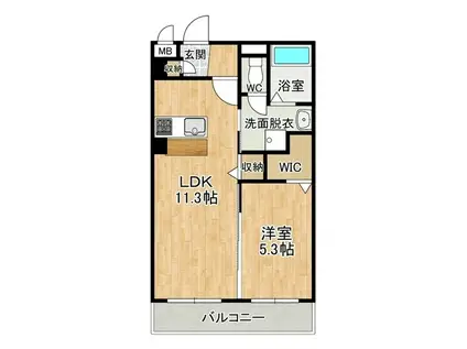 ルクシール荒川本郷(1LDK/2階)の間取り写真