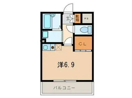 コアロード(ワンルーム/1階)の間取り写真