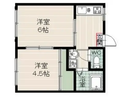 エトワール(2DK/1階)の間取り写真