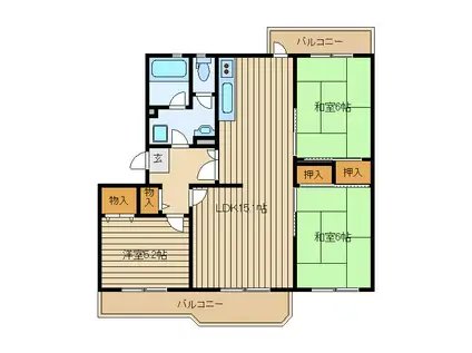 西原グリーンハイツ 11号棟(3LDK/8階)の間取り写真