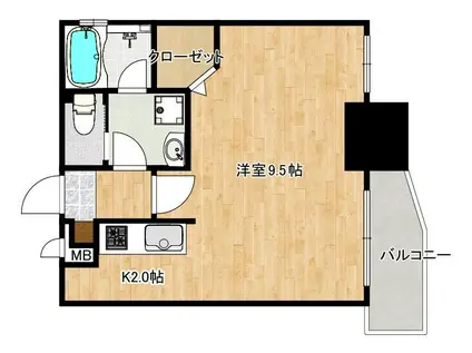シャイニング上荒田(ワンルーム/8階)の間取り写真