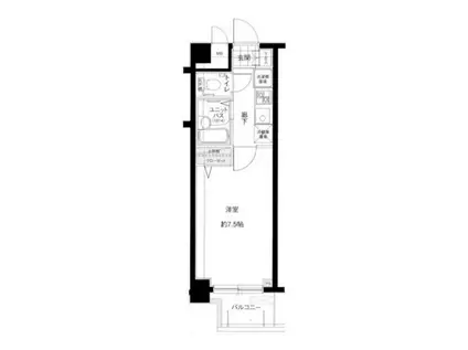 メインステージ広尾(1K/2階)の間取り写真